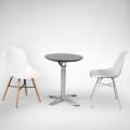 [Alton Folding Dining Table – Round Dia600, Adik – Wood Chair & Adik – Steel Chair]<br />